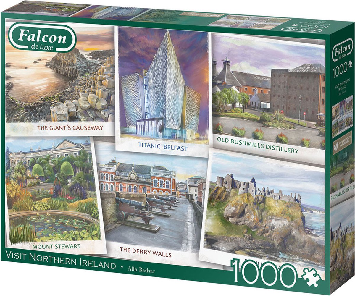 Jumbo-Falken-Puzzle – Besuchen Sie Nordirland, 1000 Teile.