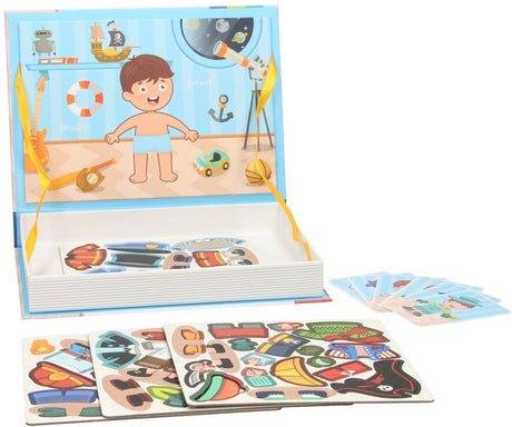Lobbes Spielzeug z. B. Magnetbuch - Jungen-Outfits, 59-tlg.