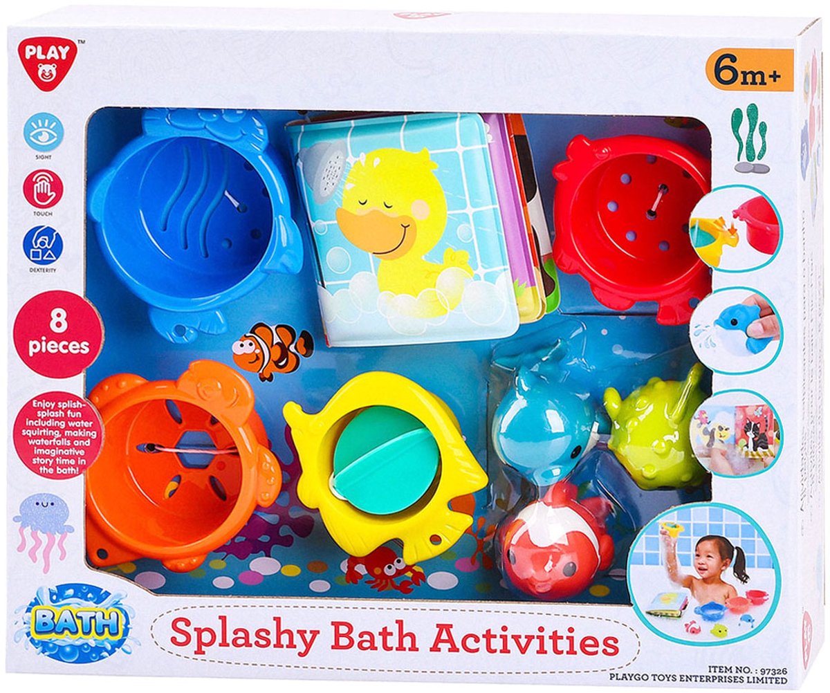 Spritziges Badespielzeug von Playgo – 8 Stück.