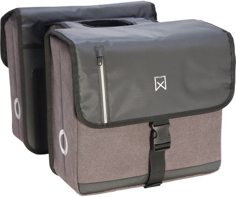 Willex - Doppelte Canvas-Bisonyl-Tasche - 40 Liter - Universalbefestigung - Schwarzgrau