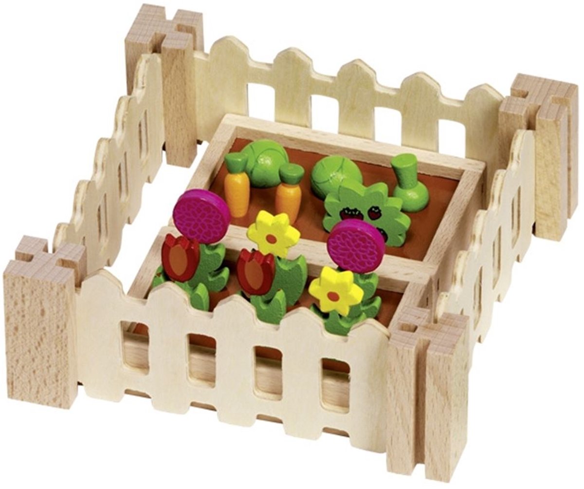 Goki Puppenhauszubehör: Mein kleiner Garten, Blumenbeet 8x5x3cm, 3