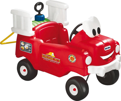 Little Tikes gemütliches Coupé-Feuerwehrauto mit Wassersprühwagen – rot