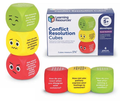 Learning resources conflict oplossen kubussen - 6 zachte dobbelstenen - engelstalig - 5+