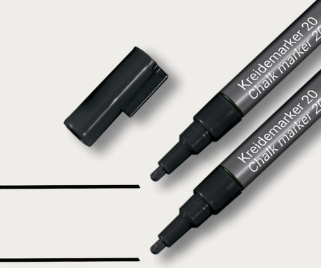 Sigel Kreidemarker schwarz Rundspitze 1 2 mm Set 2 Stück