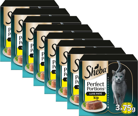 Sheba Katzenfutter – perfekte Portionen – Nassfutter – luxuriöse Hühnerpastete – 24 x 75 g