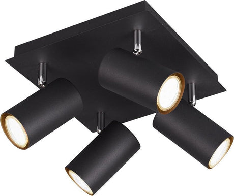 Trio Marley - Spot - Schwarz matt - exkl. 4x gu10 3w