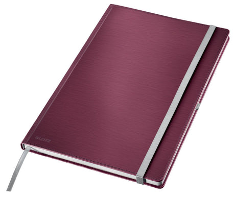 Notizbuch im Leitz-Stil, A4 liniert – mit Hardcover – 100-Gramm-Papier – Granatrot