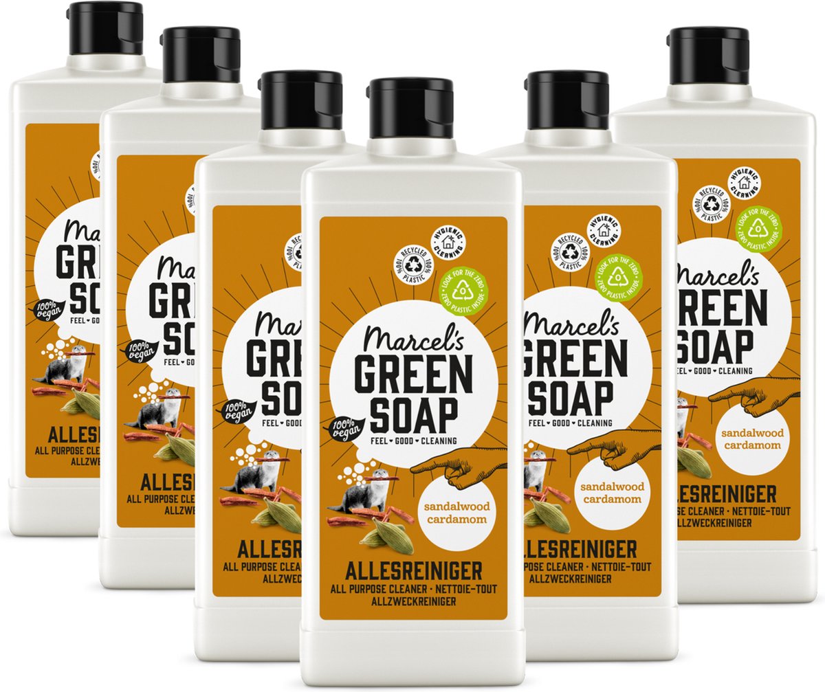 Marcel's green soap allesreiniger - sandelhout kardemom - 6 x 750ml