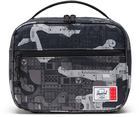 Herschel Lego Pop Quiz Lunchbox – abstrakte Steine, schwarz