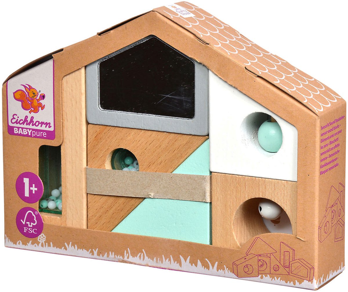 Eichhorn Baby reine Holzbausteine mit Sound