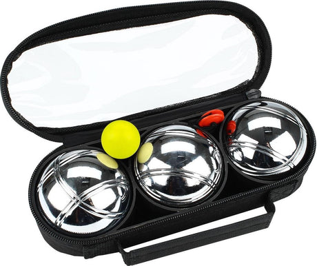 Get go Jeu de Boules-Set IV – 3 Kugeln – Chromschwarz – Stahl
