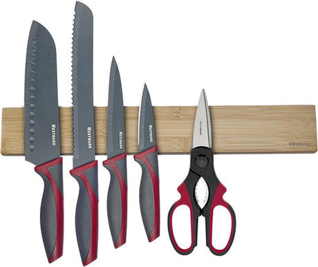 Westmark magnetischer Messerhalter Natur – hochwertige Magnetleiste für Küchenmesser und Scheren, sicher und einfach, inkl. Befestigungsmaterial - Holz, BPA-frei