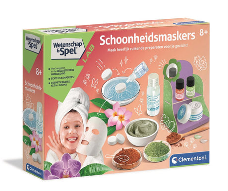 Clementoni Wissenschaft und Spiele – Schönheitsmasken – Kinder-Beauty-Set – Bastelpaket Mädchen und Jungen – 8+ Jahre