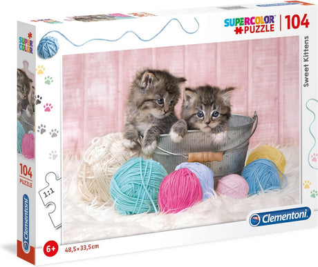 Clementoni Puzzle Supercolor süße Kätzchen 104 Teile