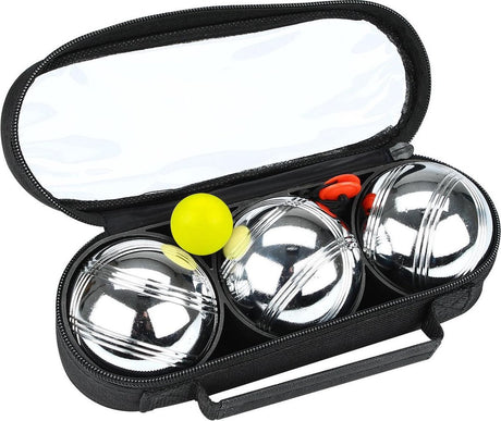 Get go Jeu de Boules-Set III – 3 Kugeln – Chromschwarz – Stahl