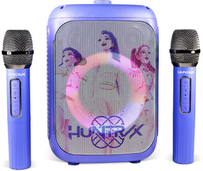 Otl technologies kpop demon hunters - huntr x - karaoke set voor kinderen - 2 draadloze microfoons en speaker - led lichteffect - stemvervorming