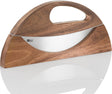 Ad hoc adhoc wave universeel hakmes - acaciahout - ergonomische curve - voor kruiden knoflook - rvs klinge