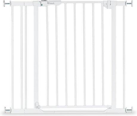Hauck Clear Step Set 2 Treppenschutzgitter mit 9 cm Verlängerung – 84 bis 89 cm – weiß