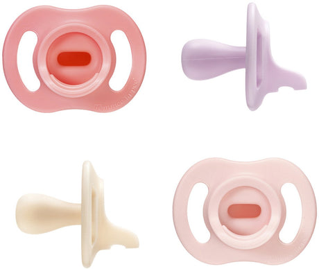 Tommee Tippee ultraleichter Schnuller mit festem Sitz – 0–6 Monate – 4er-Set – einteiliger Schnuller aus Silikon – rosa