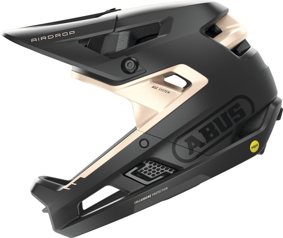 Abus Fahrradhelm Airdrop Mips Black Gold L XL - 58-62 cm - Schwarz - für den Downhill-Einsatz geeignet - Enduro - 890 g