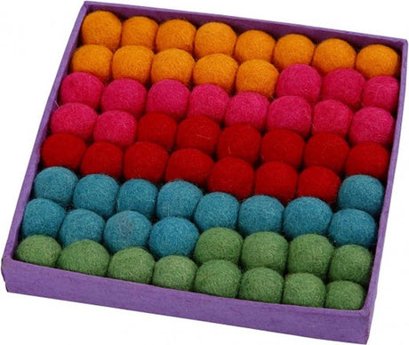Creativ Company Wollperlen, D 20 mm, kräftige Farben, 64 Stück 1 Box