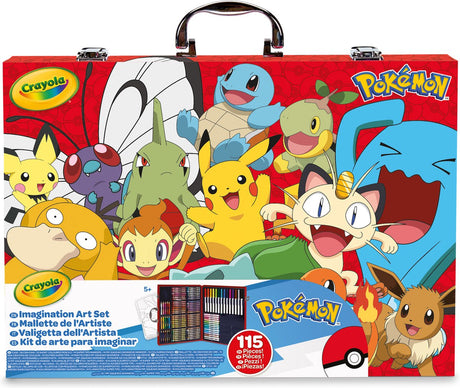 Crayola - Pokémon-Künstlerkoffer, Kreativset mit 115 Teilen, ab 5 Jahren