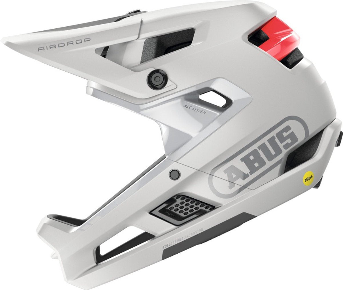 Abus Fahrradhelm Airdrop Mips Polar White S M - 52-58 cm - Weiß - für den Downhill-Einsatz geeignet - Enduro - 790 g