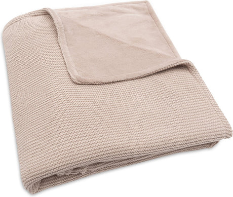 Jollein – Kinderbettdecke 100 x 150 cm Grundstrick – Babydecke – wildrosa Fleece