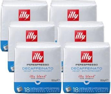 Illy - iperespresso - Kaffeekapseln - koffeinfrei - 6 x 18 Kapseln