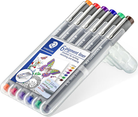 Staedtler - Pigmentliner - Box 6 Farben - 0,3 mm