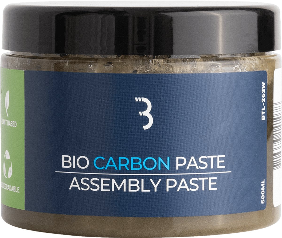 Bbb cycling biologische carbon montagepasta fiets - voor zadels, zadelpennen en sturen - montagevet carbon - 500ml - biocarbonpaste btl-263