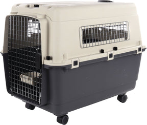 Flamingo transportbox hond l 80×57×65 cm – transportkooi nomad donkergrijs l