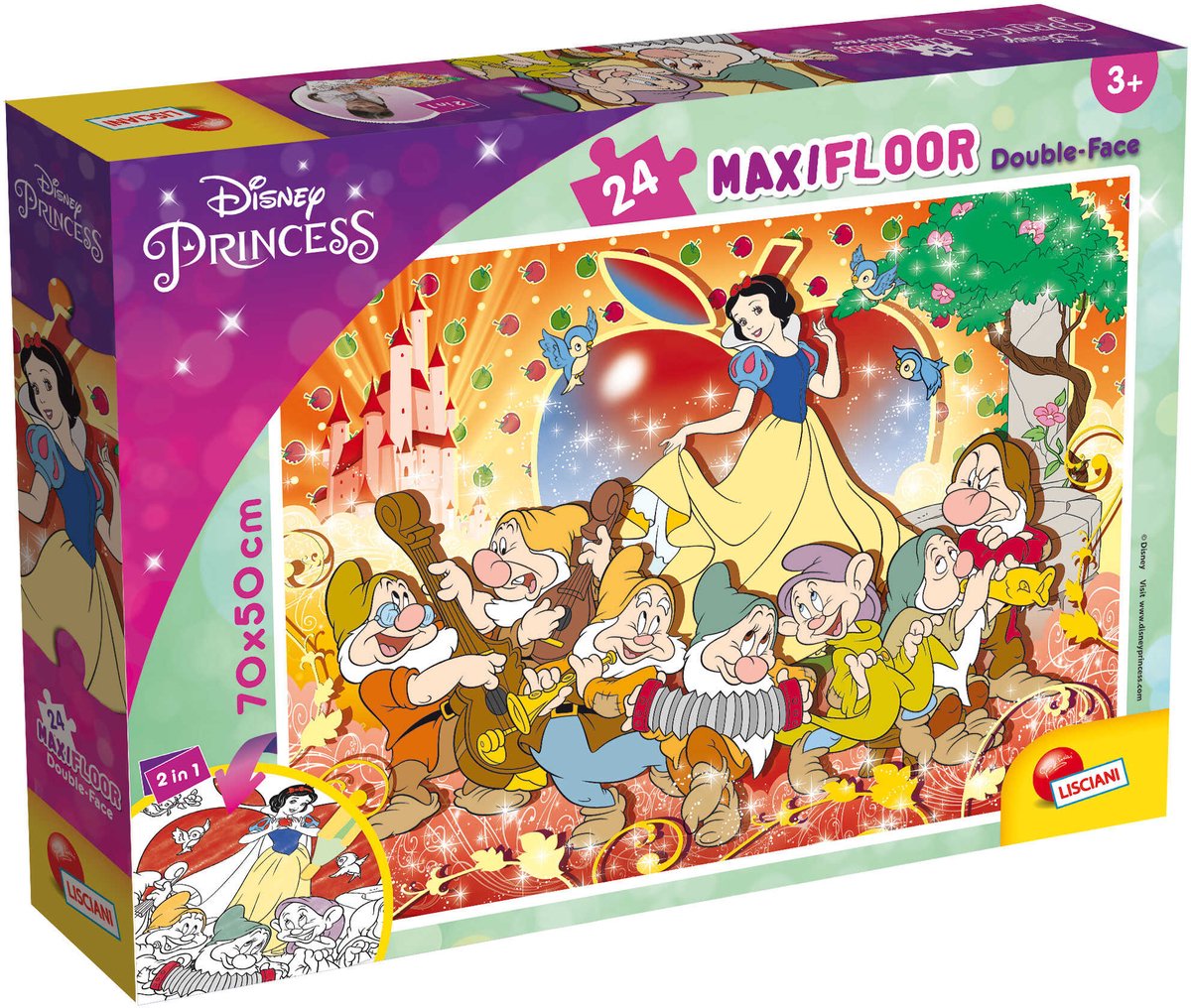 Lisciani - Schneewittchen - Double Face - Maxiboden-Puzzle - 24 Teile