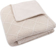 Jollein deken ledikant 100x150cm check knit oatmeal teddy fleece