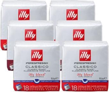 Illy - iperespresso Kaffee Home Classico Lungo 6 x 18 Kapseln