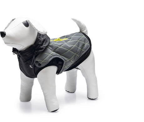 Beeztees safety gear allia – hondenjas – reflecterend – grijs – 62 cm - met capuchon 2 in 1 jas