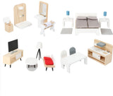 Small Foot - Puppenhausmöbel-Komplettset aus Holz, 28-teilig.