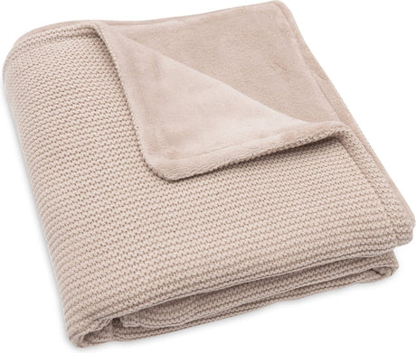 Jollein Decke für Kinderbett, 75 x 100 cm, Basic-Strick, wildrosa Fleece