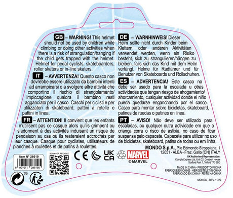 Mondo Spiderman-Helm – verstellbar – 52–56 cm