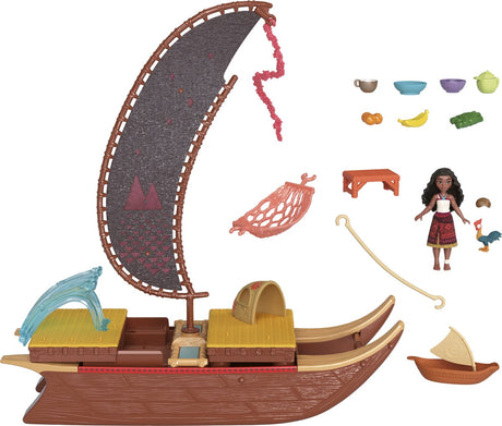 Disney-Prinzessin, kleine Vaiana-Puppe, verwandelndes Boot