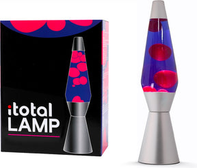 I-total Lavalampe – Lavalampe – Stimmungslampe – 40 x 11 cm – Glasaluminium – 30 W – Lila mit rosa Lava – Silbergrau – XL2343