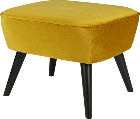 Woood sara hocker op poten - velvet - oker - 56x41x36