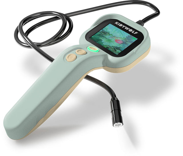 Kidywolf kidyexplore Kinder-Inspektionskamera mit Bildschirm – flexible Kamera 1 m, LED, 4-fach Zoom, 6+