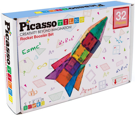 Selecta Picassotiles Raketenbooster – magnetische Bauplättchen, 32 Stück.