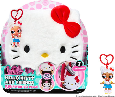 L.o.l. surprise! ™ loves hello kitty® and friends grote omkeerbare pluchen speeltje – grote pompompurin™ knuffel met bijpassende minipop – geweldig cadeau voor kinderen vanaf 4 jaar