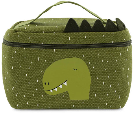 Trixie Lunchpaket - mr. Dino - Kühltasche für Kinder - mit Namensschild - Thermotasche fürs Mittagessen - grün