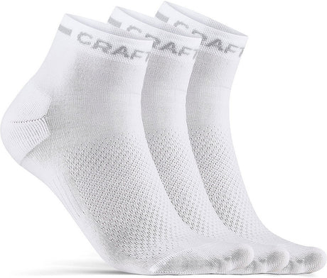 Craft Radsocken Sommer Unisex Weiß – Core Dry Mid Socke 3er-Pack Weiß-34 36