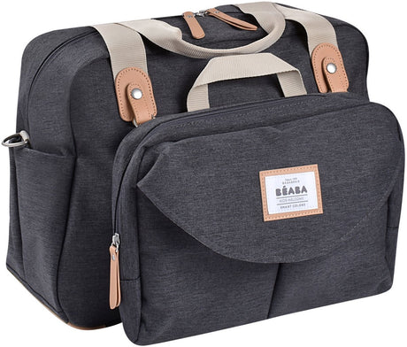 Béaba Geneva II Wickeltasche – Wickeltasche – 23 l – inklusive Kühlfach für Wickelauflage – Grau – Dunkelgrau meliert