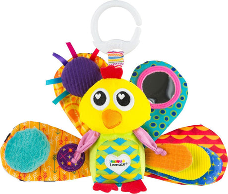 Lamaze Jacques der Pfau – Greif- und Beißspielzeug – pädagogisches Babyspielzeug – Kuscheltier – Spielen und Entdecken