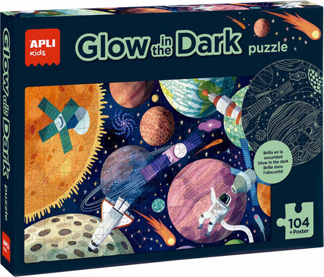 Apli | Sonnensystem leuchtet im Dunkeln Puzzle + Poster 104 Teile